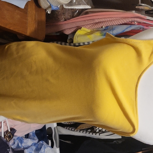 Nine West Mustard One Shoulder Dress - Picture 1 of 3